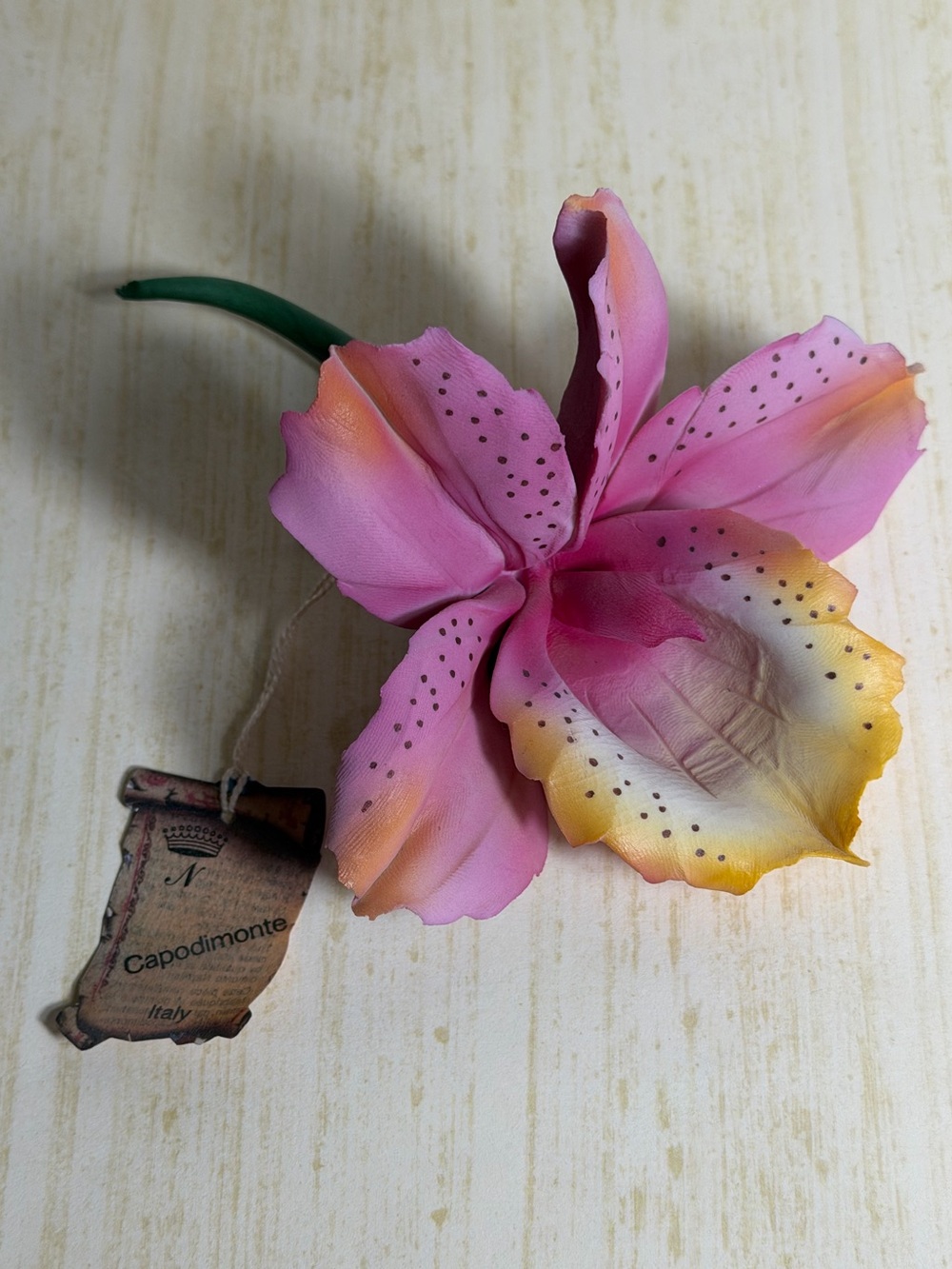 Capodimonte Naples~Vintage~Delicate~Hand Painted~Porcelain~Flower~Figurine~Decor
